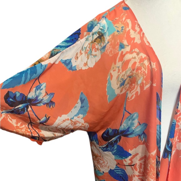 Status by Chenault Peach Floral Kimono - Picture 3 of 7